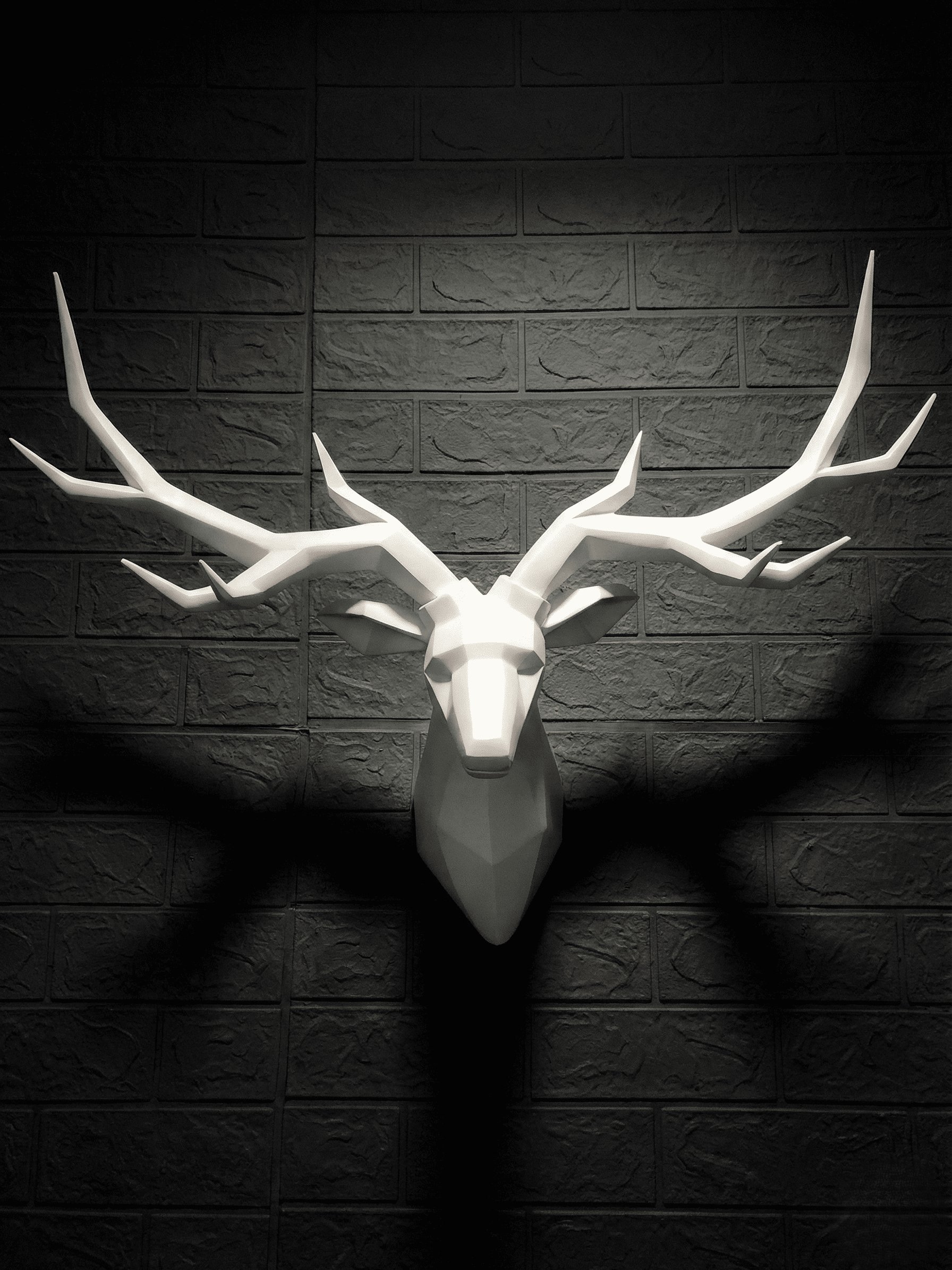 XL Modern Stag Wall Mount — Large Resin Deer Antler Sculpture product image (1)