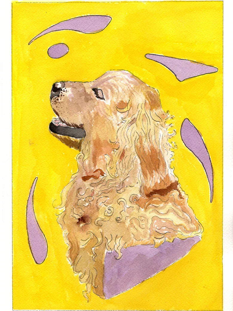 Watercolour and Ink Golden Retriever - A4 - Physical Item product image (1)