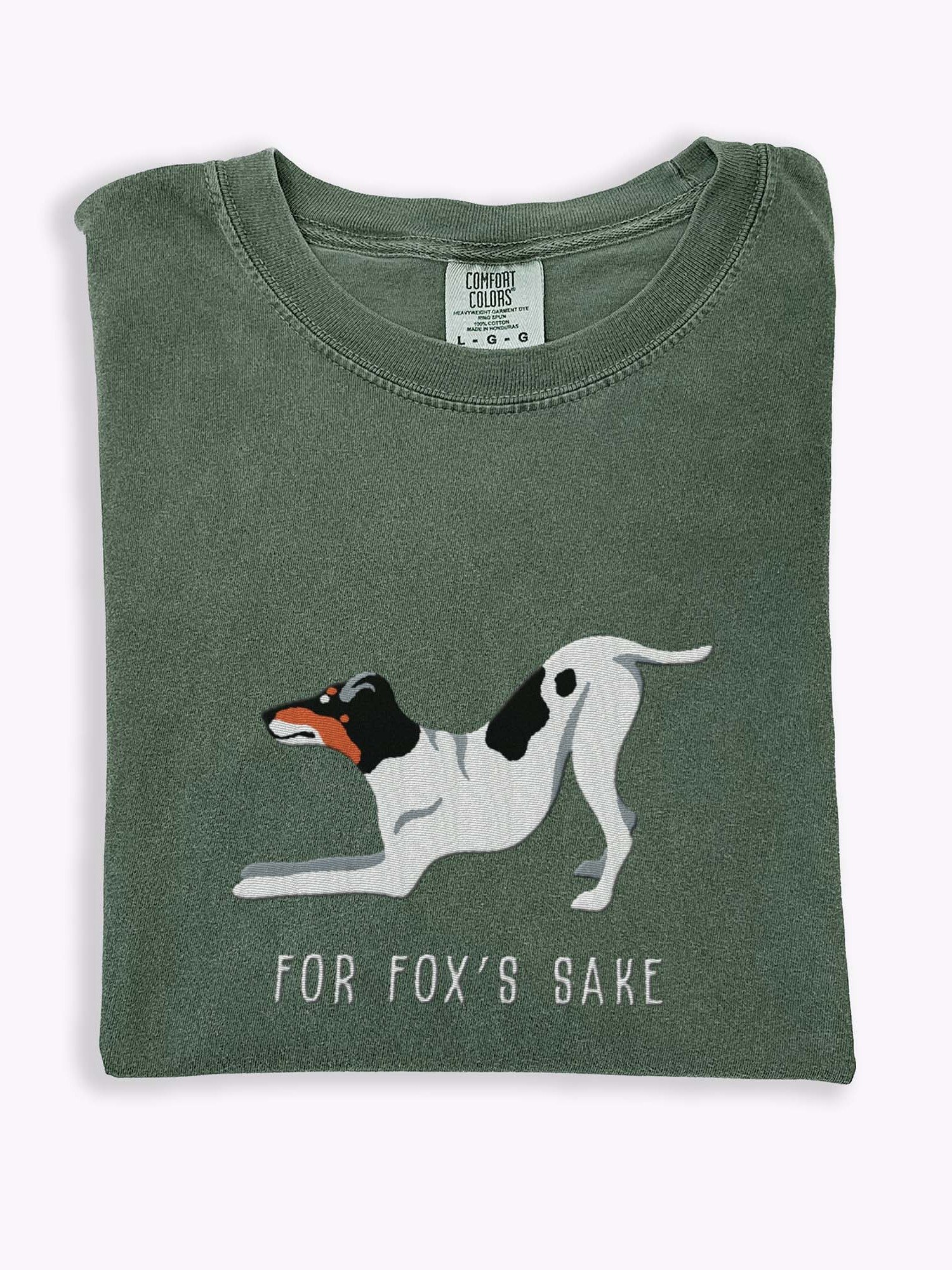 For Fox's Sake T-Shirt(Embroidered) of a Smooth Fox Terrier(Tricolor) product image (1)