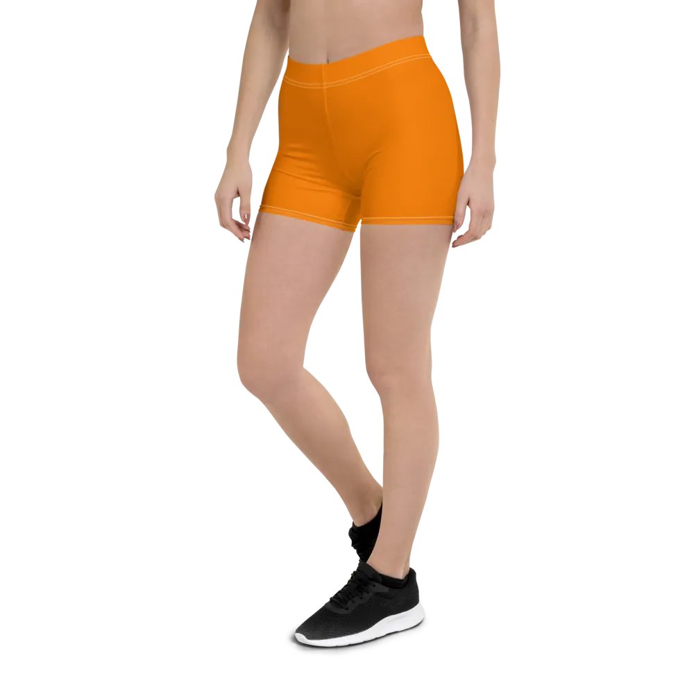 Plain Color Orange Bike Shorts product image (5)