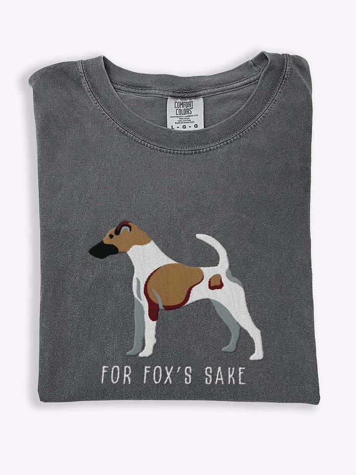 For Fox's Sake T-Shirt(Embroidered) of a Smooth Fox Terrier(Brown 3) product image (1)