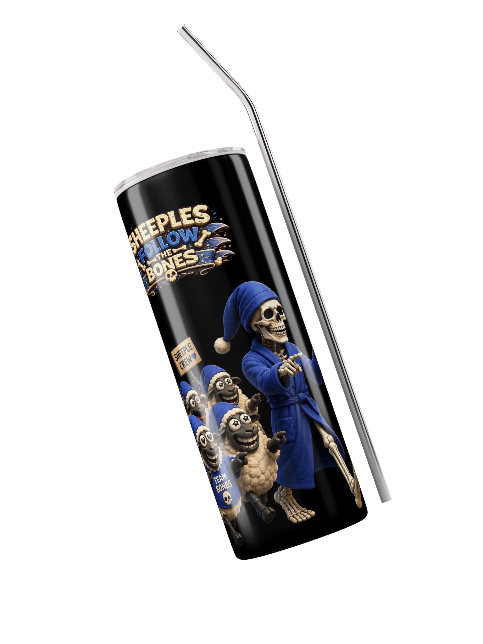 ''Sheeples Follow The Bones'' Stainless Steel Tumbler product image (7)