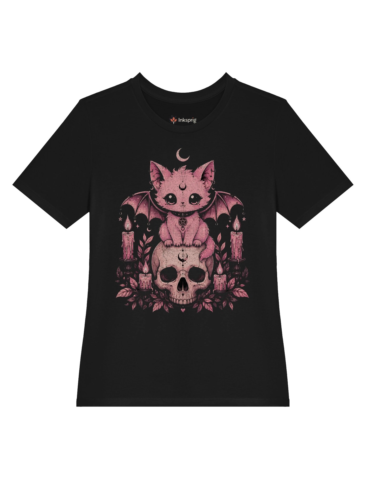 Moonlit Bat Cat Gothic Tee product image (8)