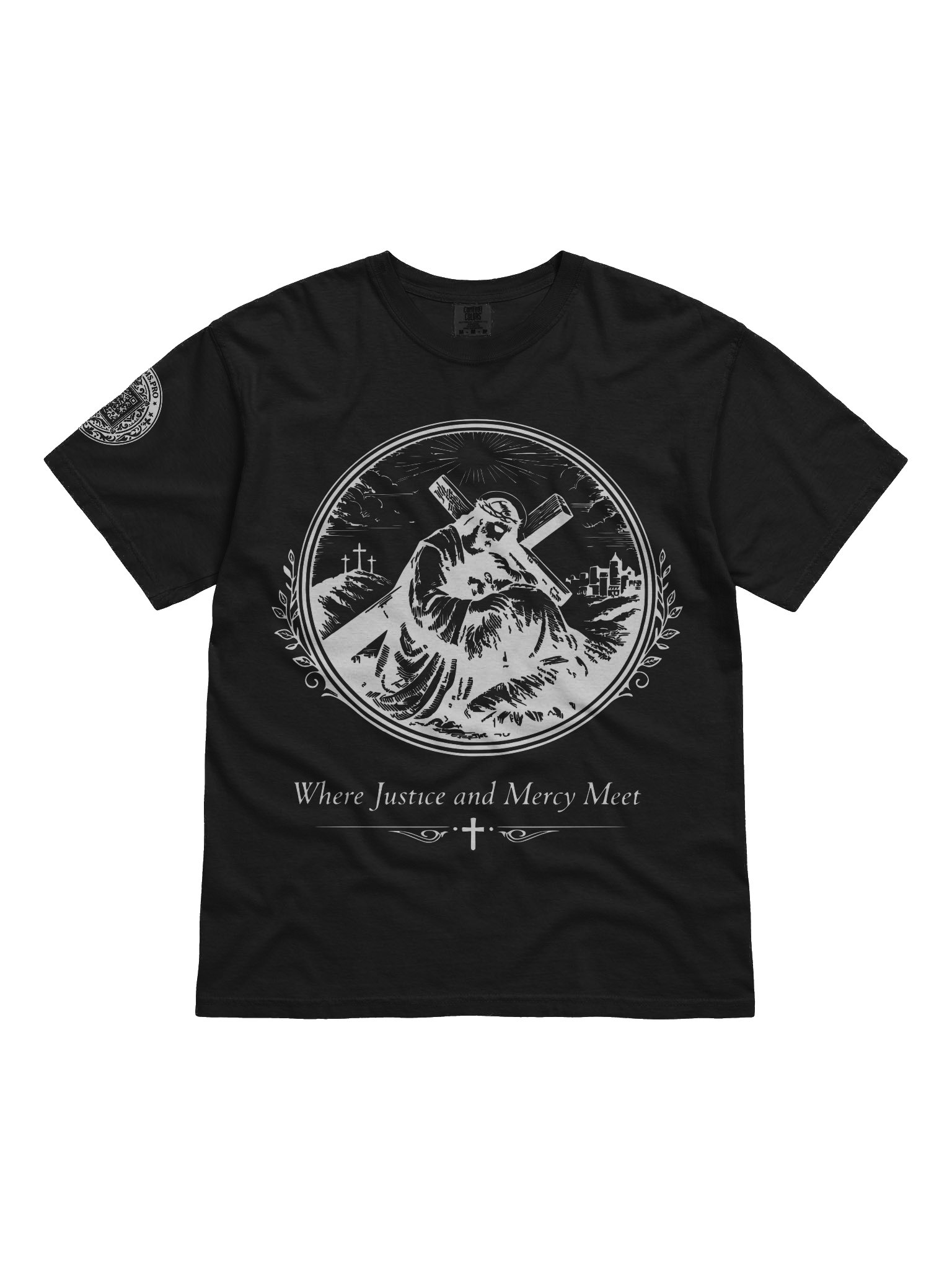 Justice Meets Mercy (White on Black/Color) product image (1)
