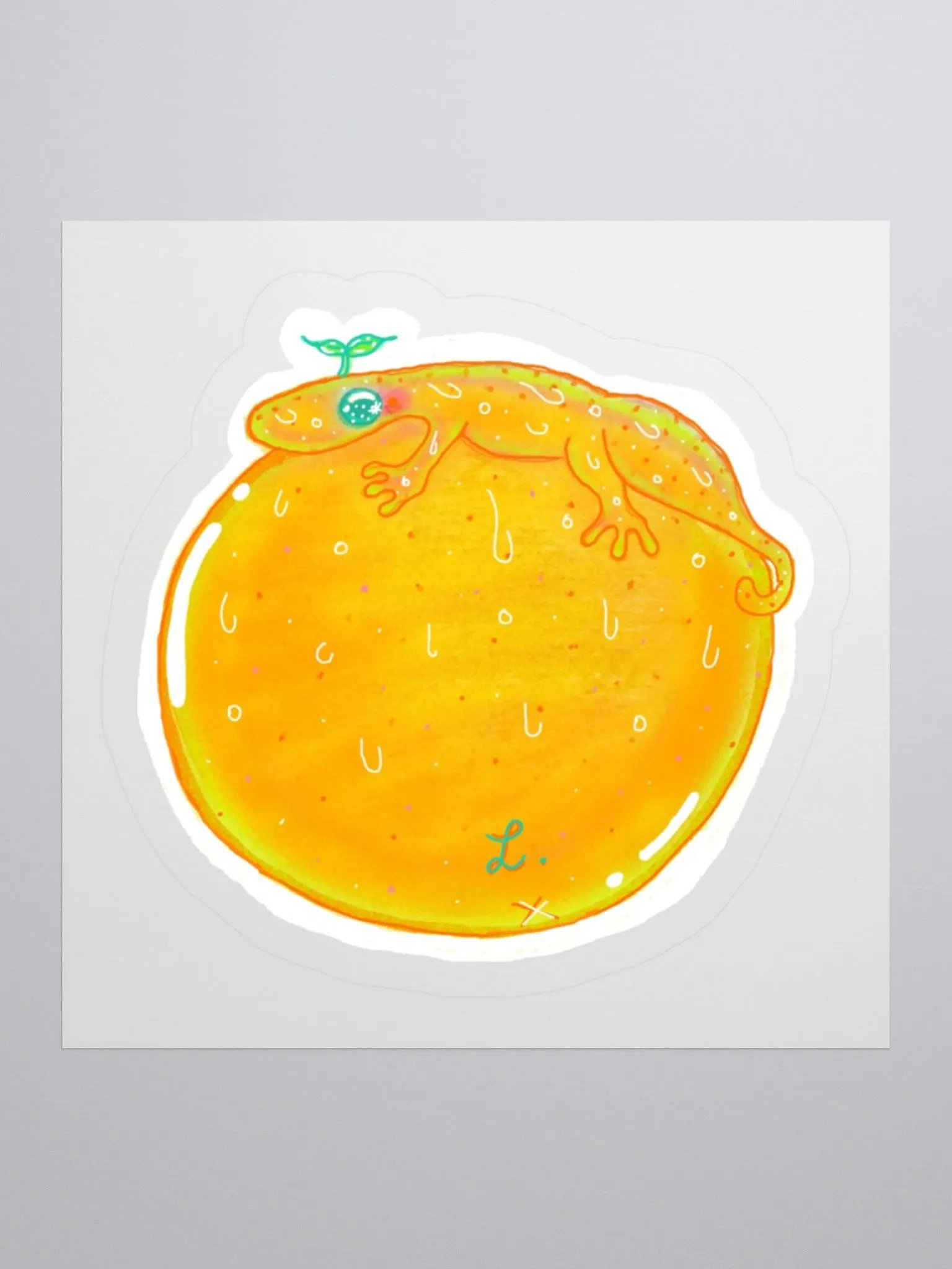 Orange Gecko Sticker product image (1)