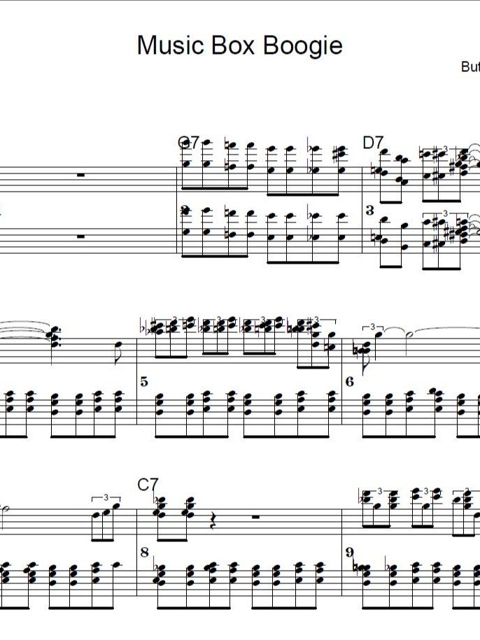 Music Box Boogie - Blues piano - Piano sheet music product image (1)