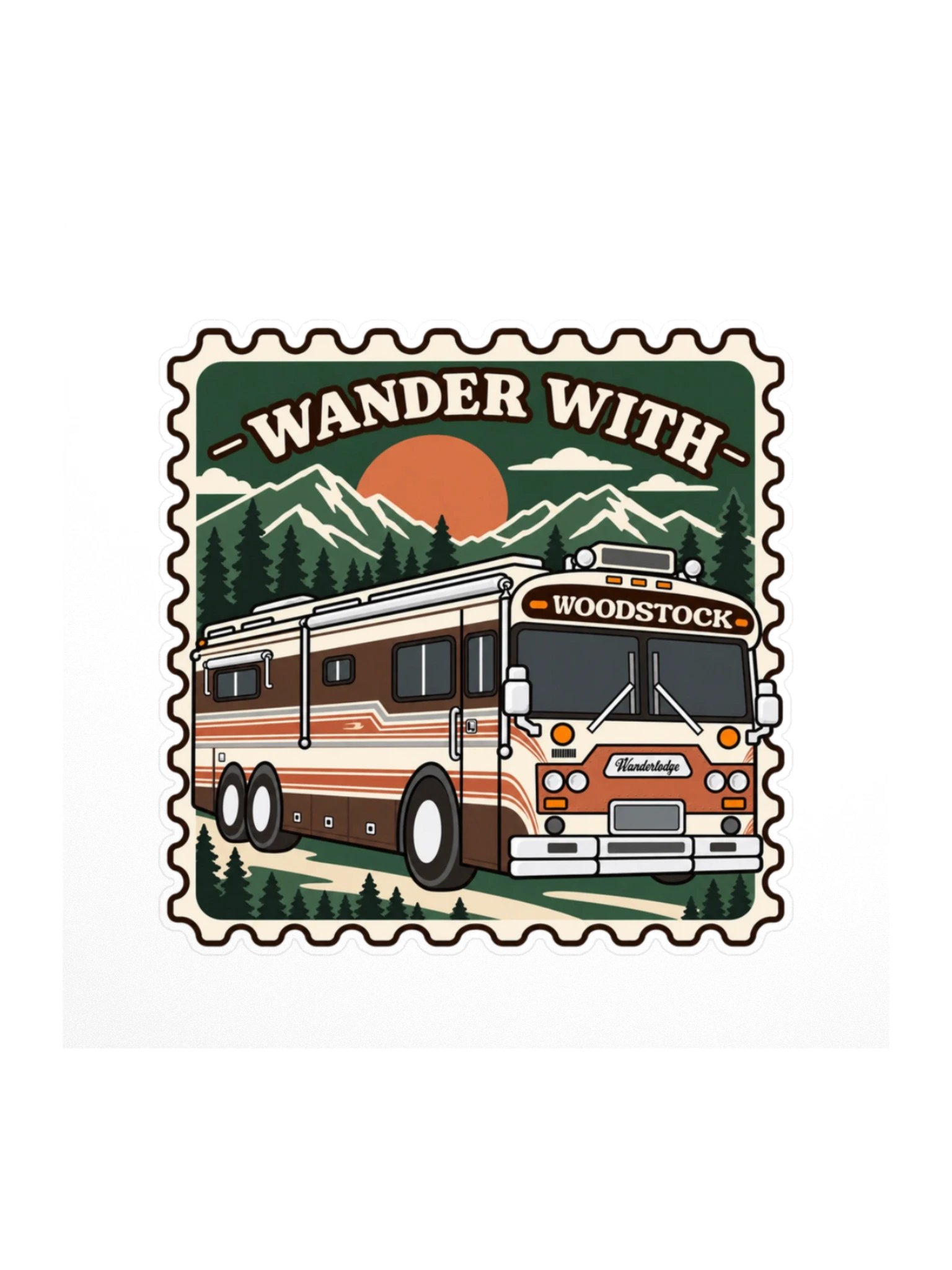 Woodstock Road Trip Stamp Sticker product image (1)