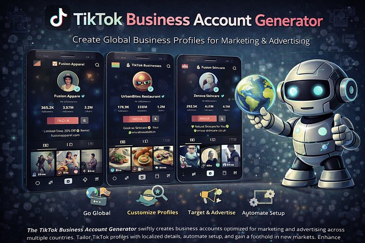 TikTok Business Account Generator – Create Global Business Profiles for Marketing & Advertising product image (1)