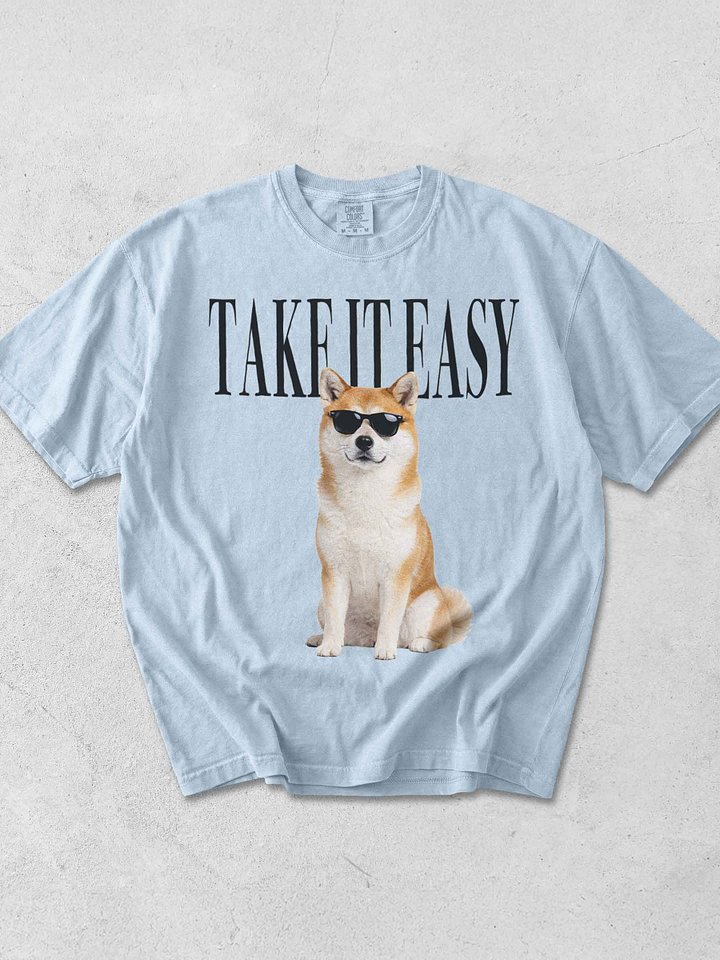 Take It Easy '90s Pop Vintage-Style T-Shirt for Japanese Akita(Red & White) Owners product image (1)