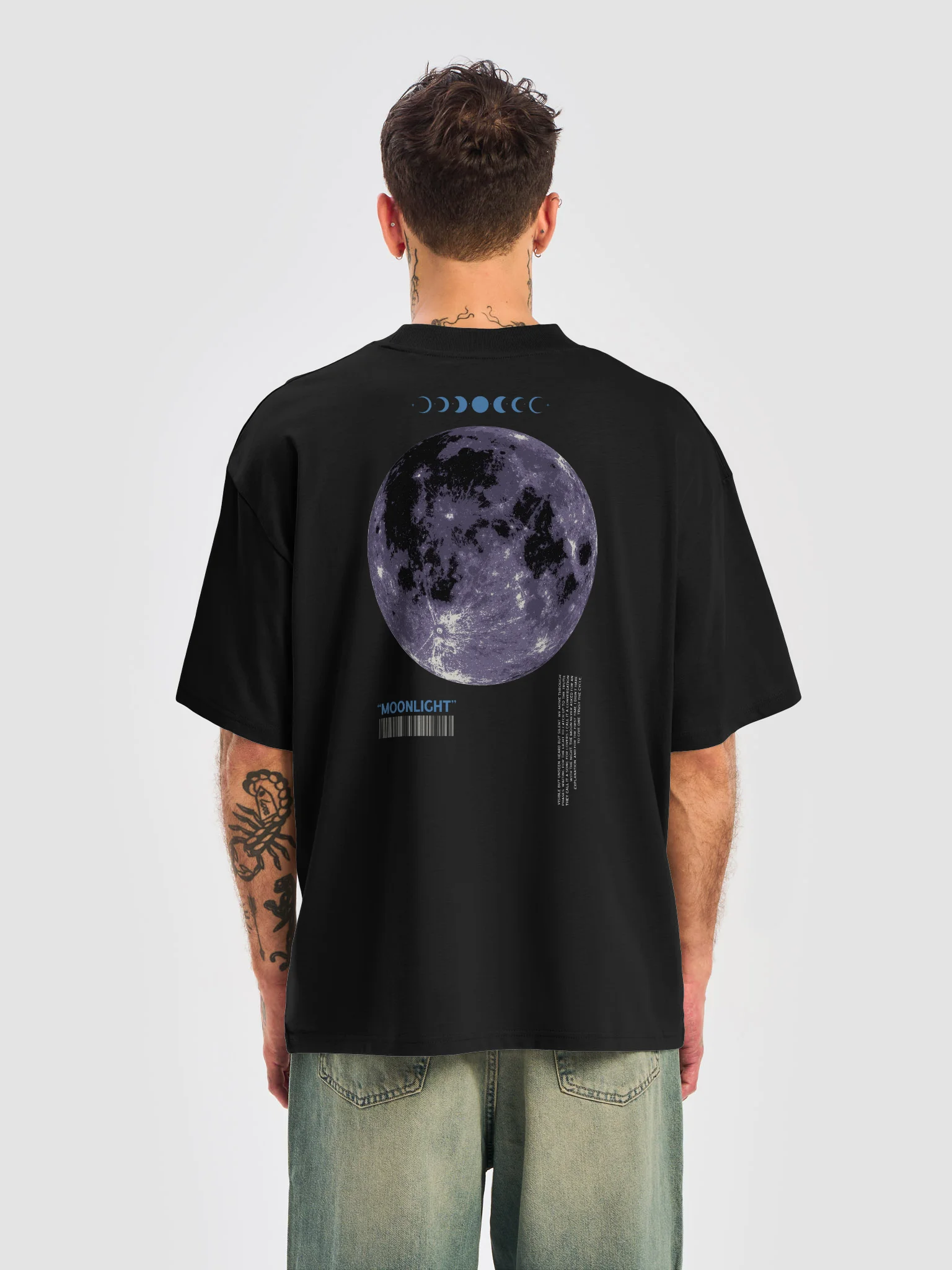 “Moonlight” Unisex Oversized T-Shirt in Black product image (6)