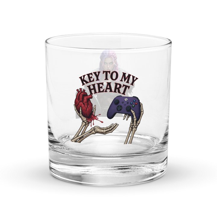 KEY TO MY HEART WARRIOR glass cup product image (2)