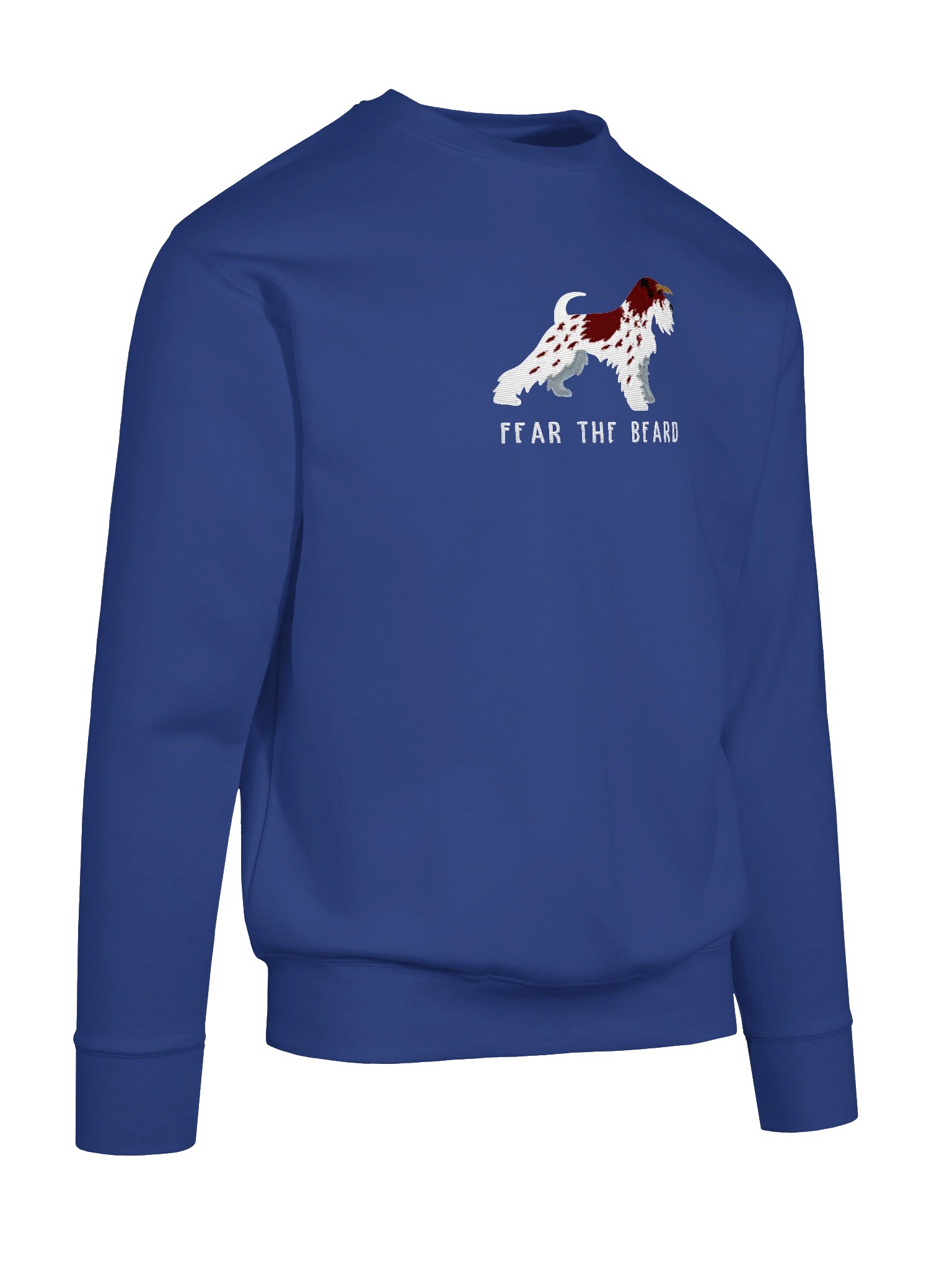 Fear the Beard Sweatshirt (Embroidered) of a Miniature Schnauzer(Parti Liver & White) product image (10)