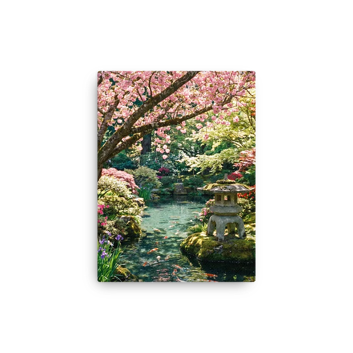 Serene Japanese Garden & Koi Pond Canvas Print - Spring Cherry Blossom Wall Art product image (12)