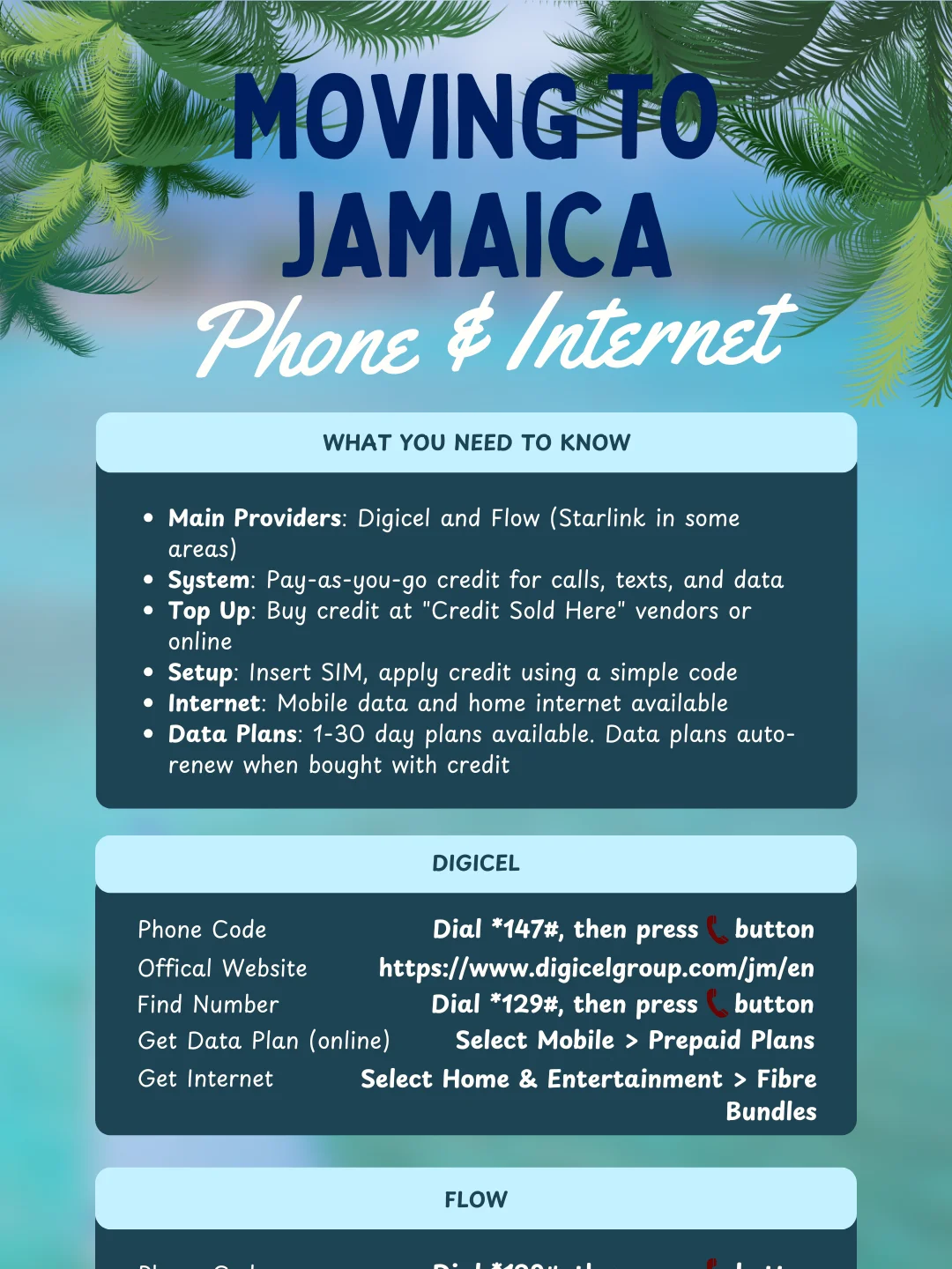 Jamaica: Phone & Internet Cheat Sheet product image (1)