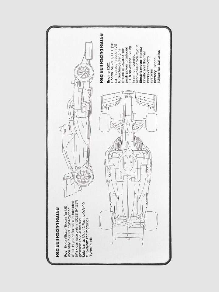 Red Bull Racing RB16B technical blueprint drawing - mouse and keyboard pad product image (2)