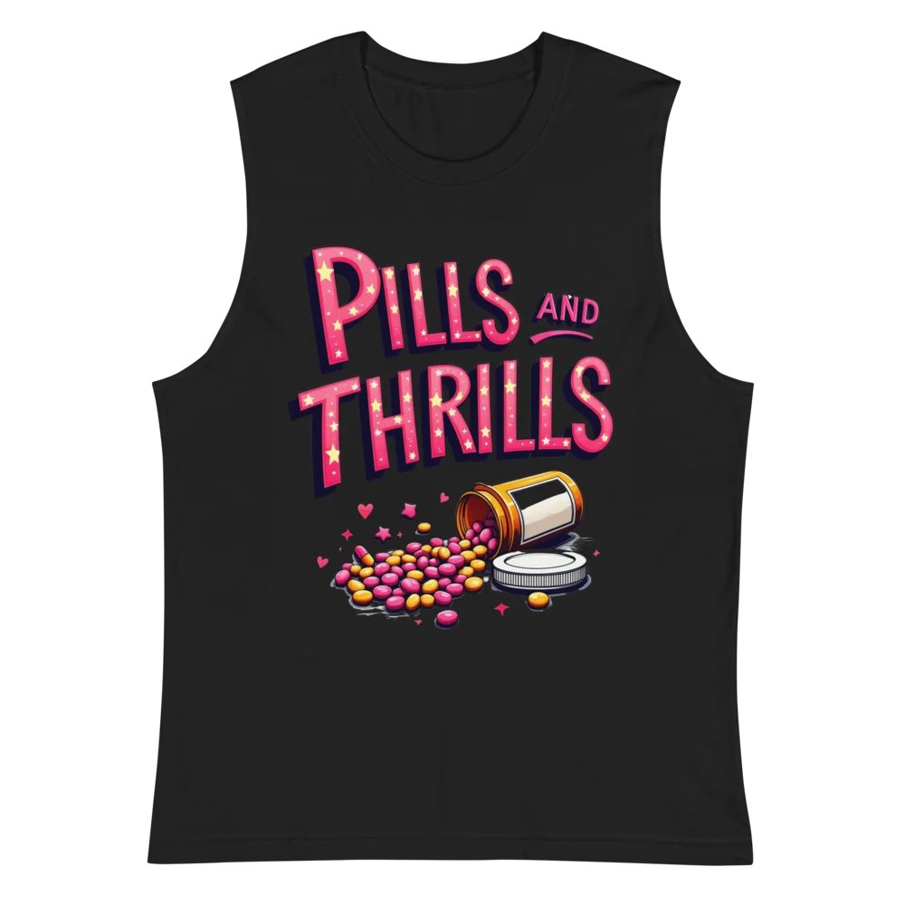 Pills & Thrills Illustrated Muscle Tank product image (3)