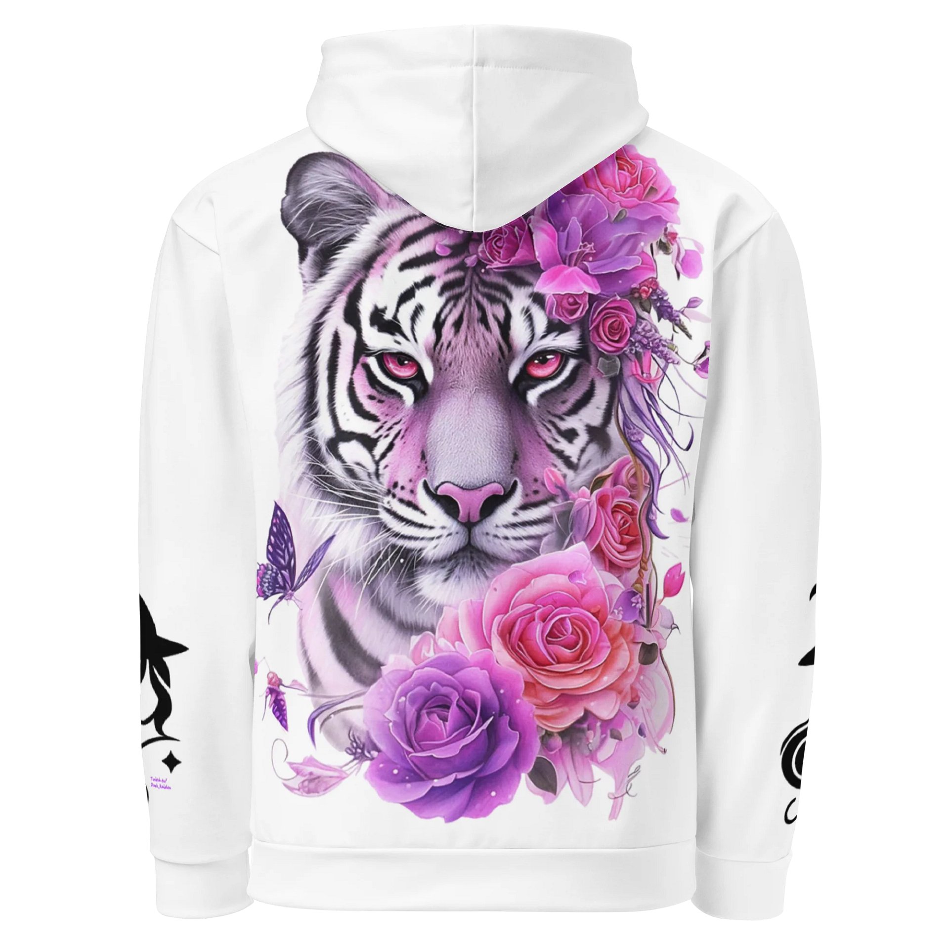 Grace Meets Grit — The White Tiger Bloom Hoodie product image (3)