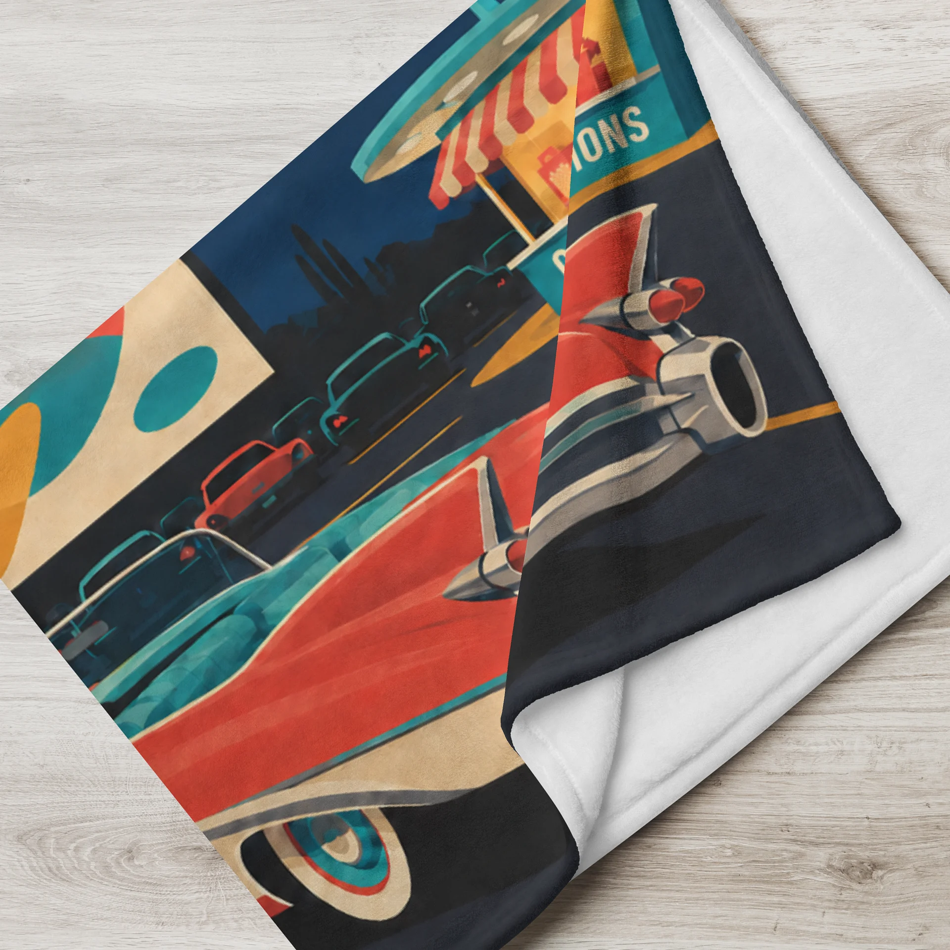 Atomic Drive-In Nights Mid-Century Modern Blanket product image (6)