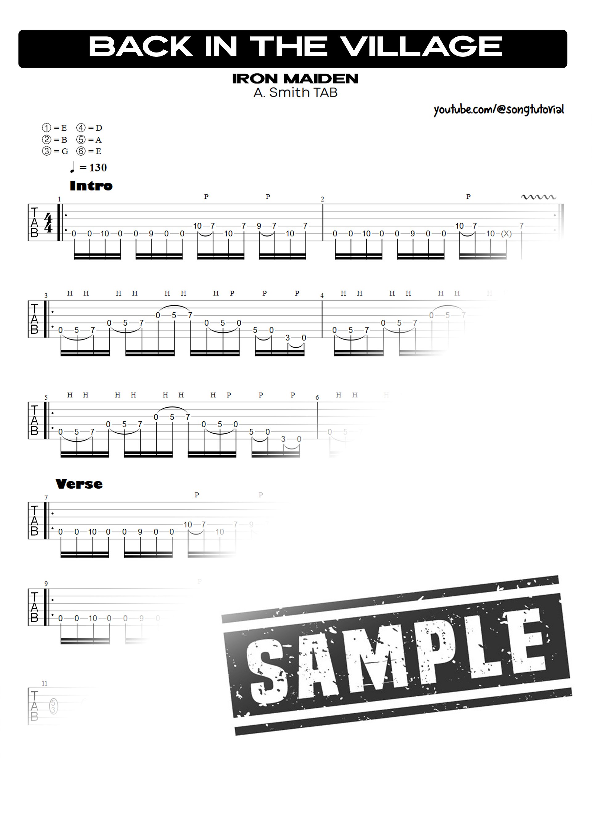 Back in the Village PDF TAB + Backing Track MP3 product image (2)