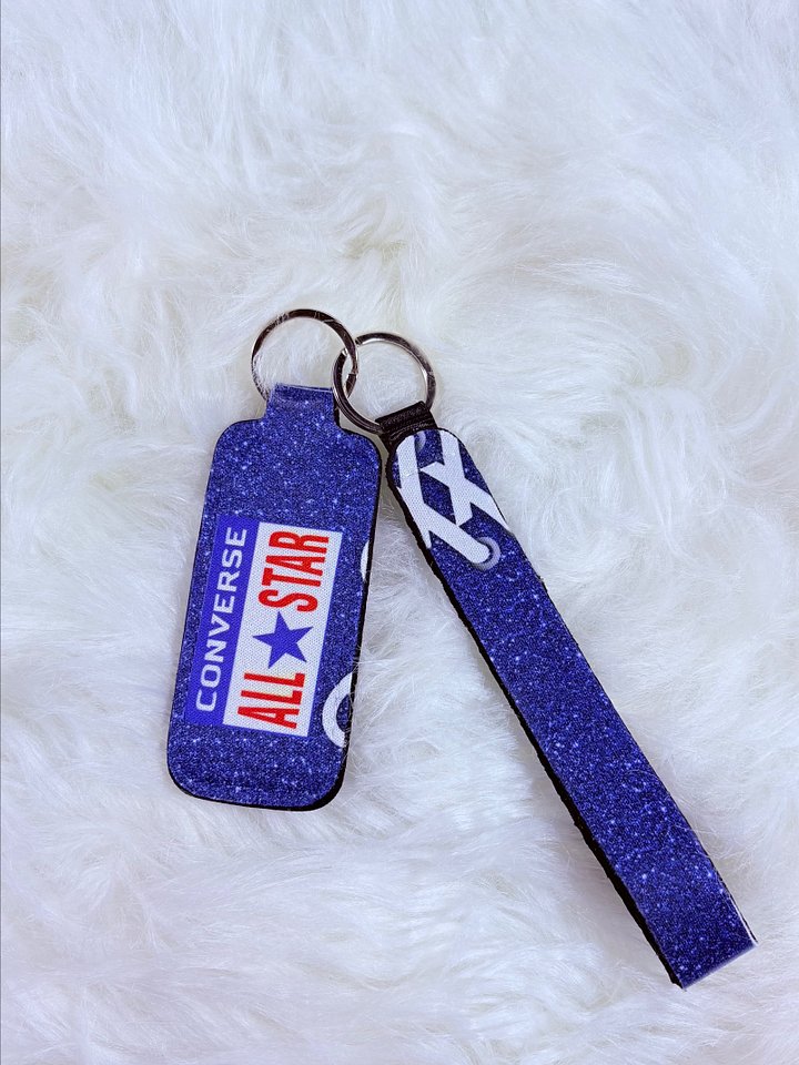 Blue Sparkle ConverseLip Balm Keychain Holder product image (2)