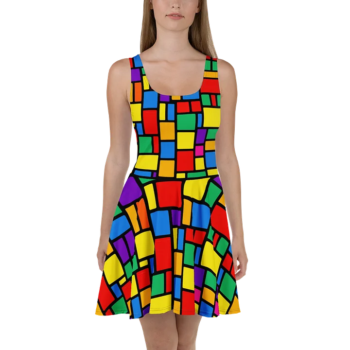 Color Block Geometric Art Dress product image (1)