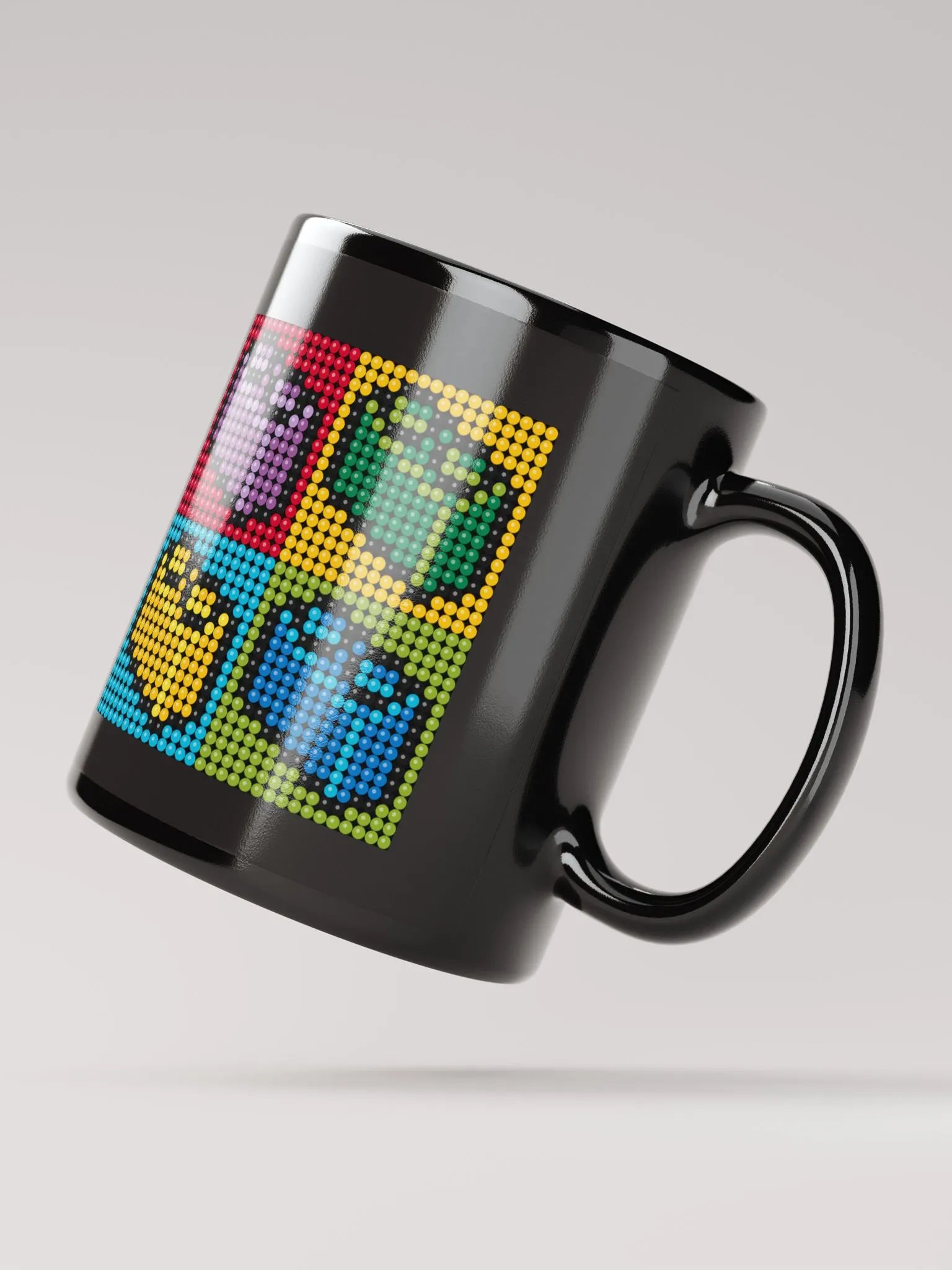 Brick Pixel Art Black Glossy Mug product image (6)