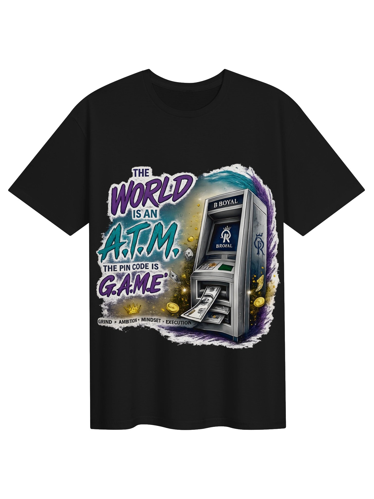 B Royal "The World Is an A.T.M." Premium Graphic Tee product image (3)