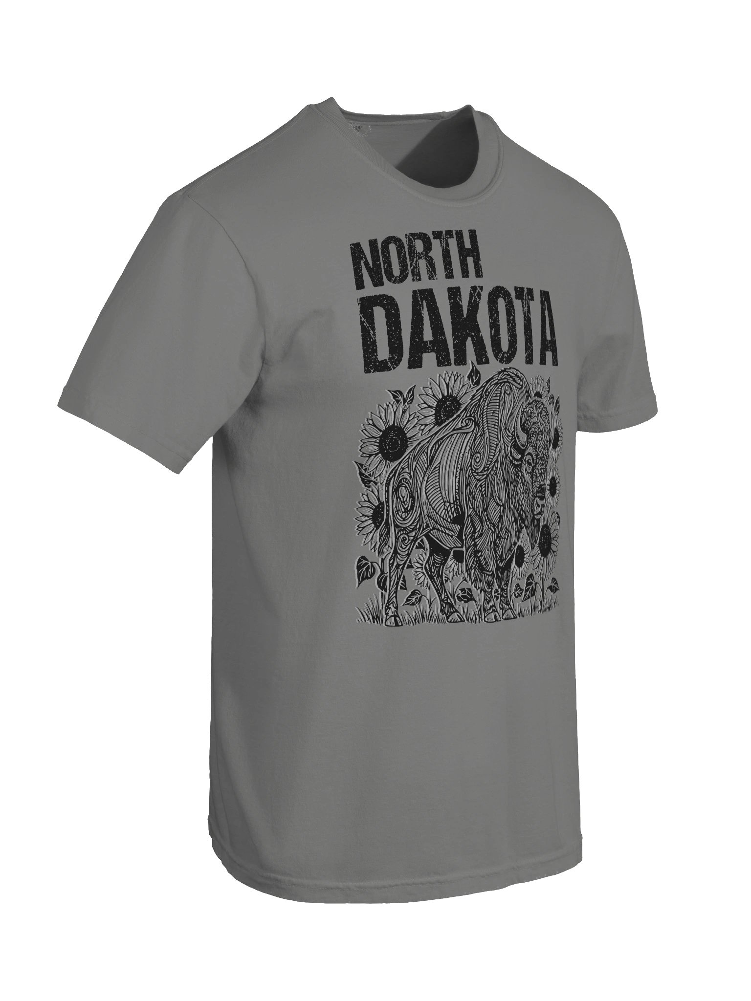 North Dakota Bison Sunflower T-Shirt | Vintage Prairie State Pride Tee product image (11)