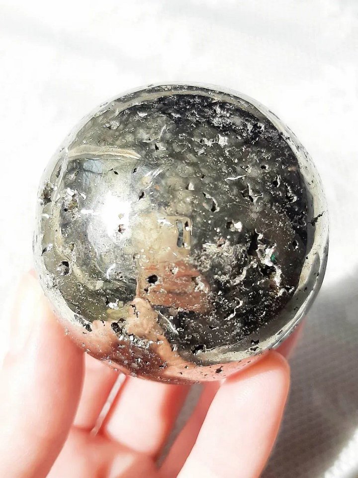 Polished pyrite sphere product image (2)