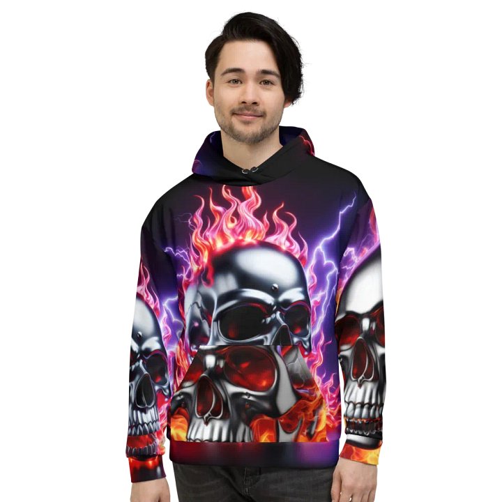 All-Over Recycled Clothing - Unisex Skull Hoodie #18 product image (2)