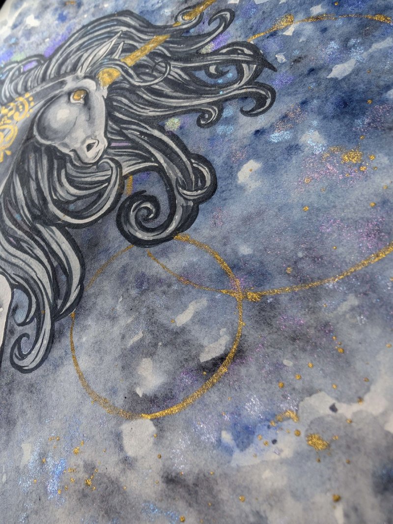 Watercolor Unicorn with Gold Detailing product image (2)