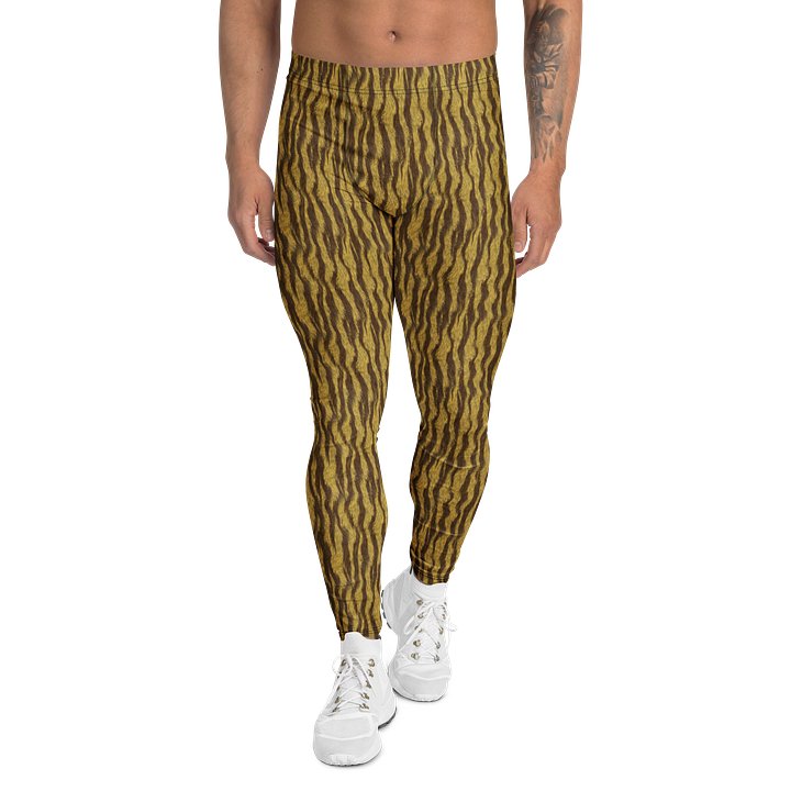 Bold Men's Leggings with Golden Brown Fur Print product image (1)