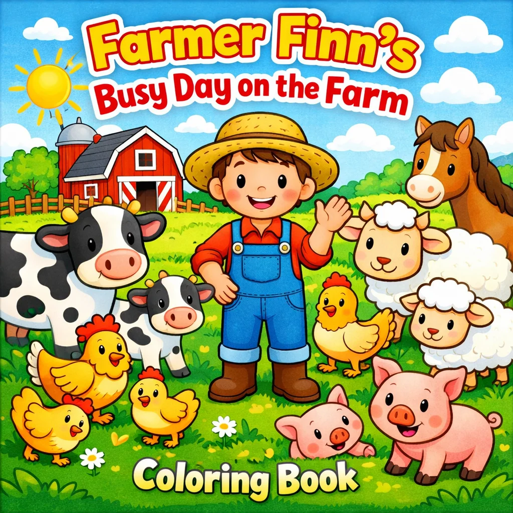 Farmer Finn’s Busy Day on the Farm Coloring Book product image (1)