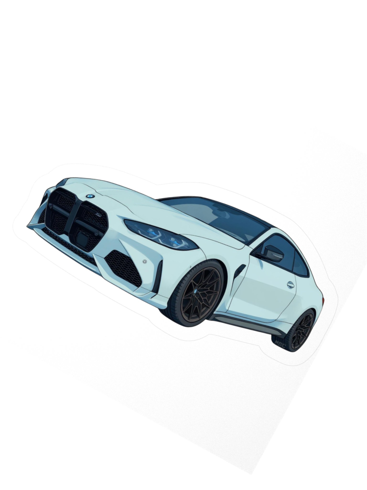 Grey BMW M4 Sticker (Retro, Sketch, Silhouette) product image (6)