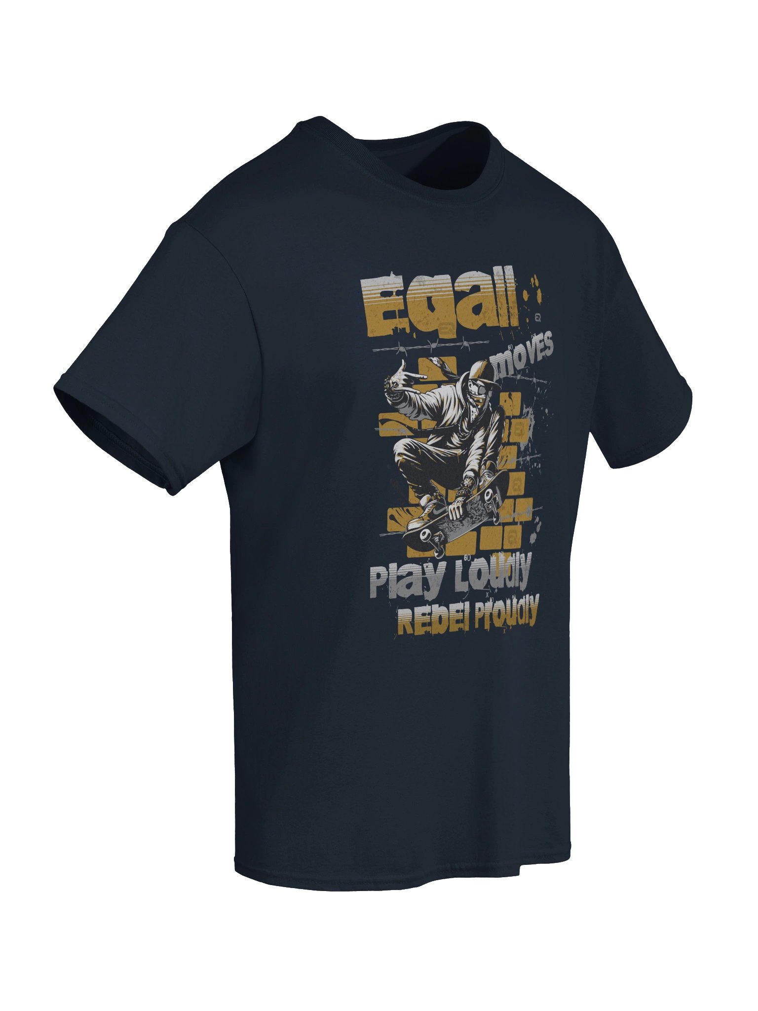 Urban Cool Skater Moves Heavyweight 100% Cotton T-shirt by EQALL® Originals_Mustard_Grey product image (6)