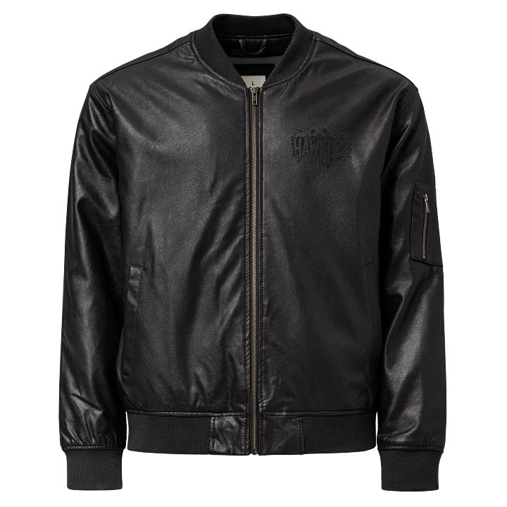 Sleek Rebel Faux Leather Bomber Jacket product image (2)