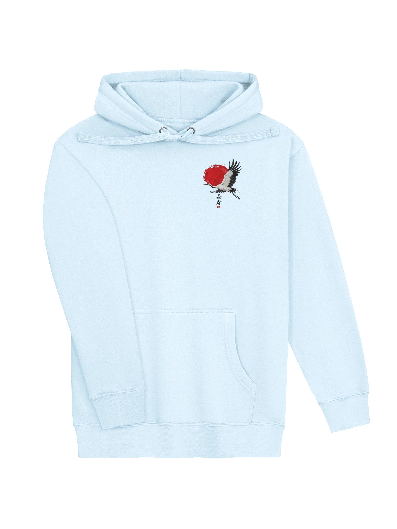 Japanese Crane & Sakura Bonsai Double-Sided Hoodie | Aesthetic Cherry Blossom Hoodie product image (4)