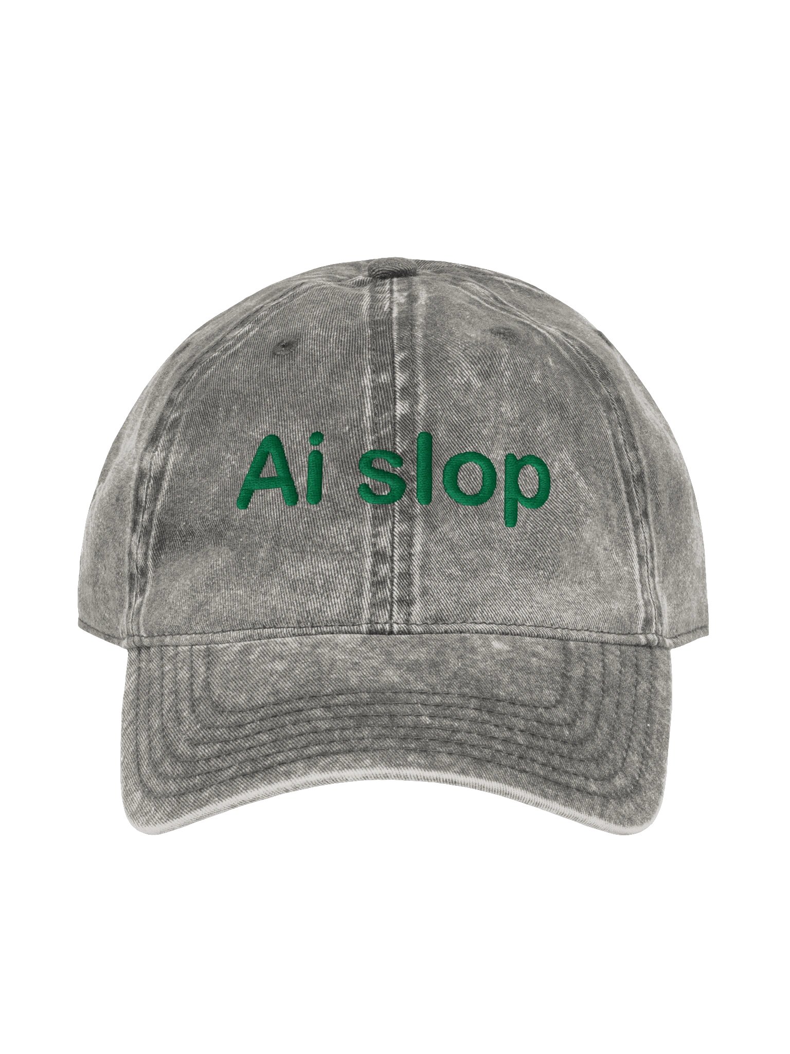 Ai slop Lazy Click Charcoal Vintage Wash Dad Hat product image (1)