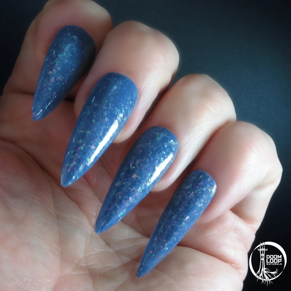 FCK ICE - Steel Blue Jelly Flakie Protest Nail Polish product image (3)