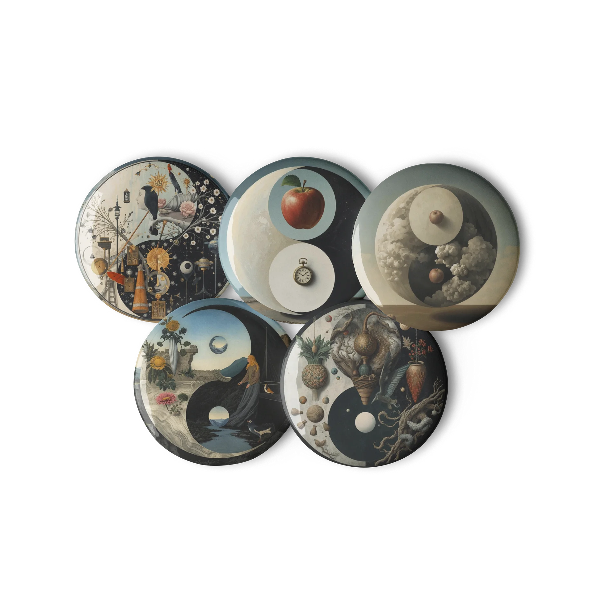 Cosmic Balance Art Pins (set 4) – Abstract Yin & Yang Collection product image (2)