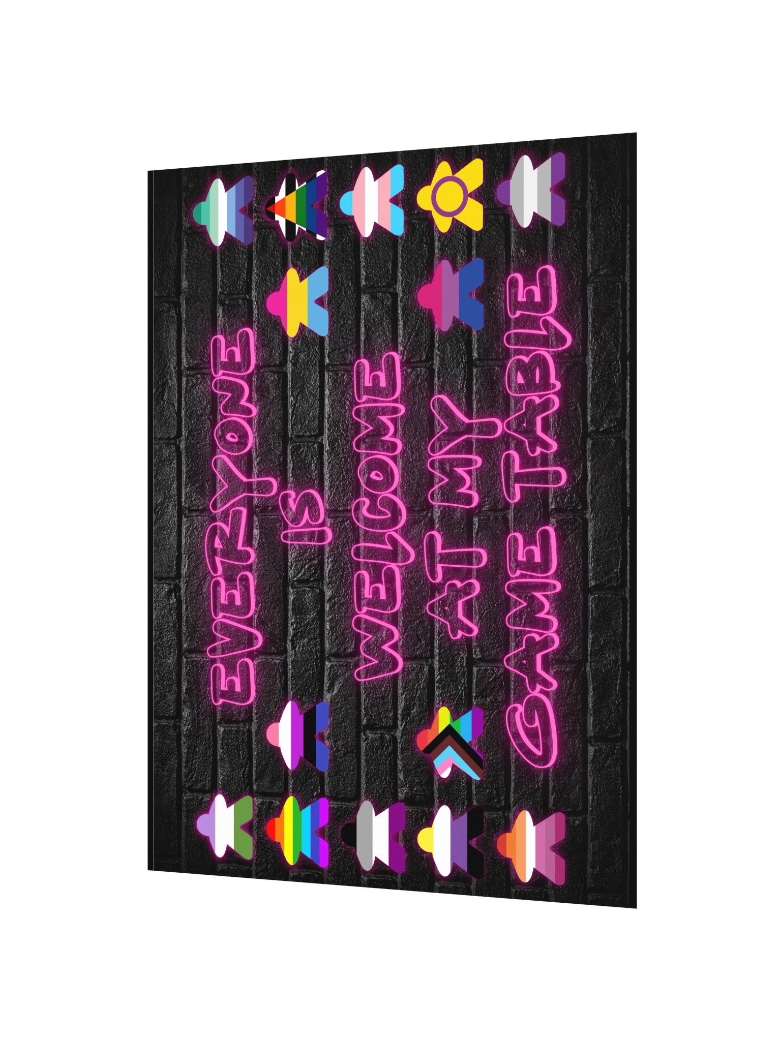 Pride Flag Meeples Inclusive Board Game Room Neon Sign - UNFRAMED product image (2)