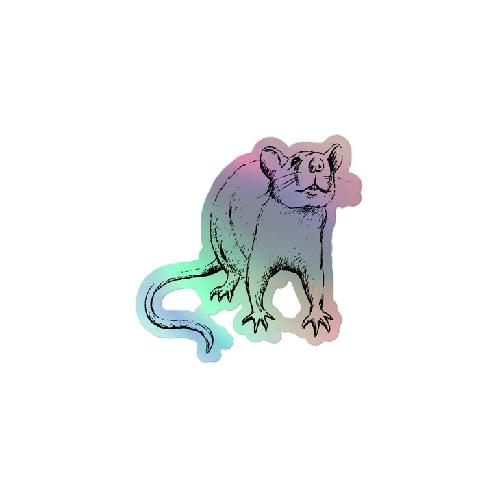 Hint of rat Holographic sticker product image (1)