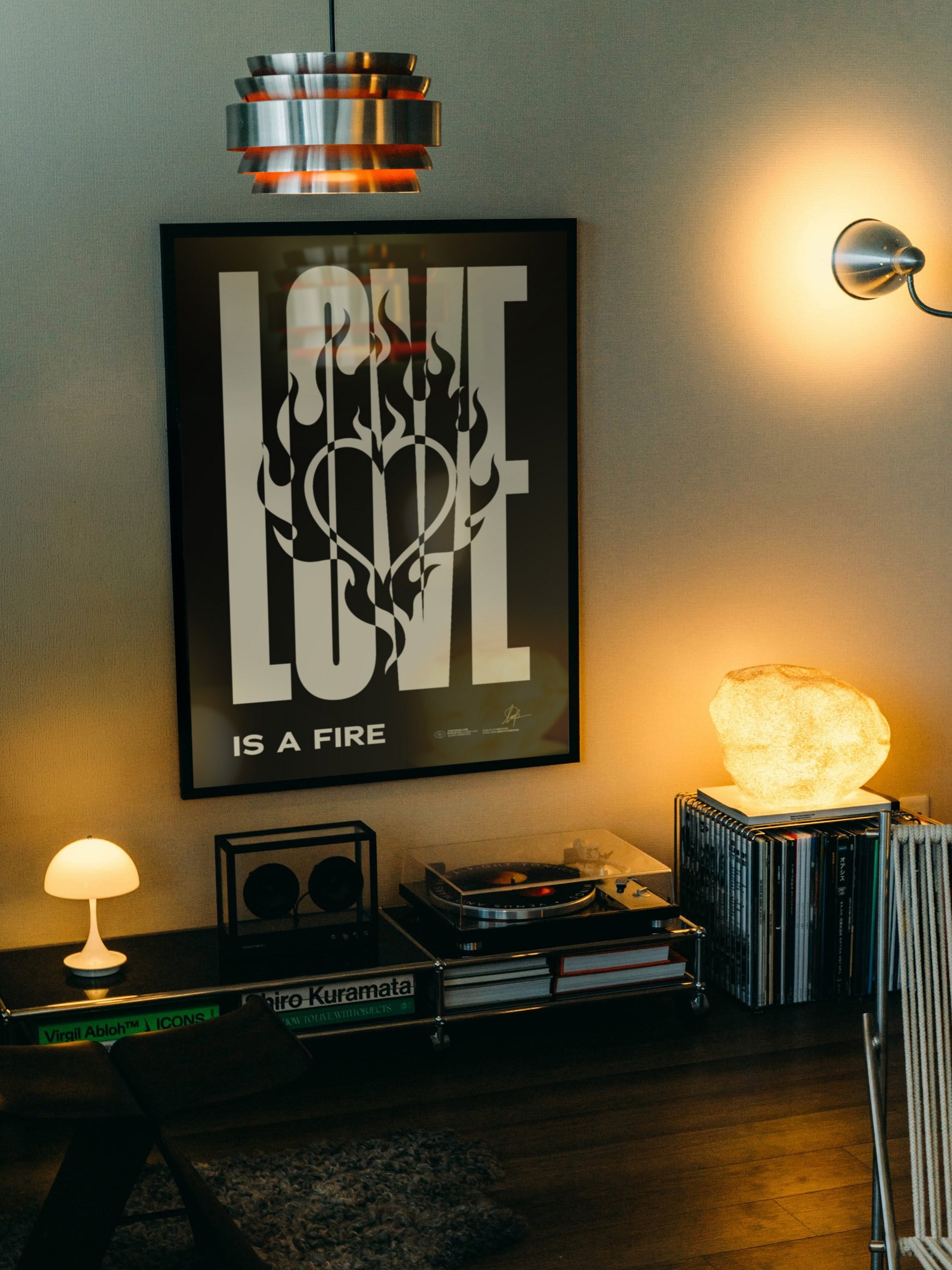 "LOVE IS A FIRE" Framed Poster product image (47)
