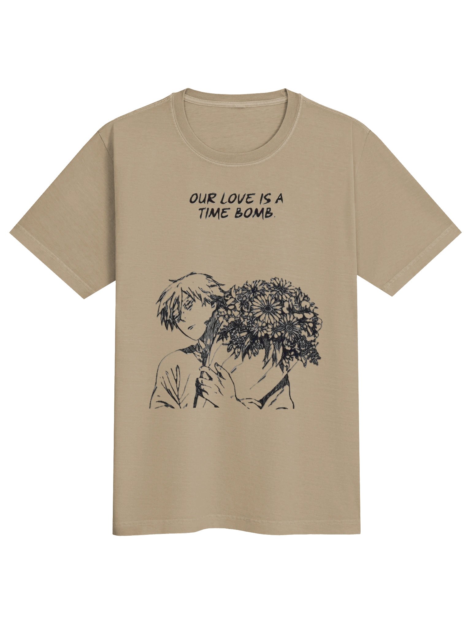 🌸 Our Love Is a Time Bomb – Anime Floral Graphic Oversized T-Shirt product image (1)