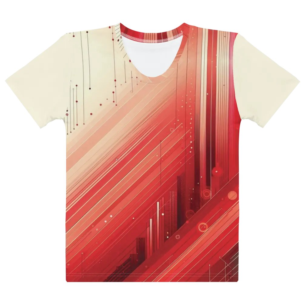 Women's Full-Print-6 Red Glitch Tee product image (1)