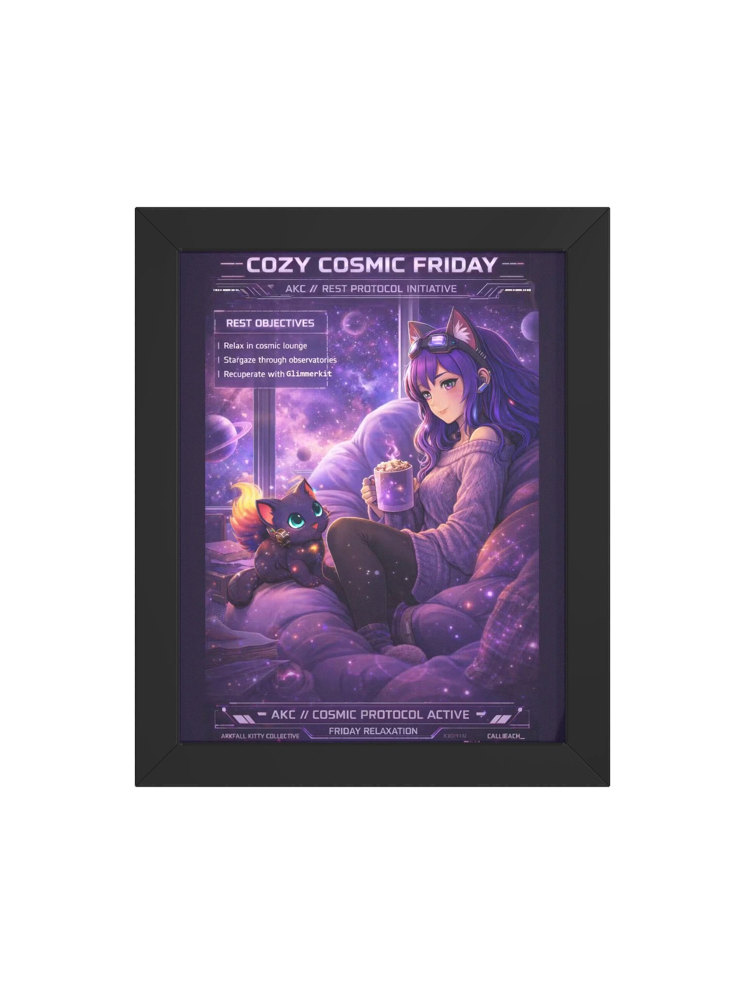• AKC // Cozy Cosmic Friday Poster | AKC Themed Day Series | Arkfall Kitty Collective Wall Art product image (4)