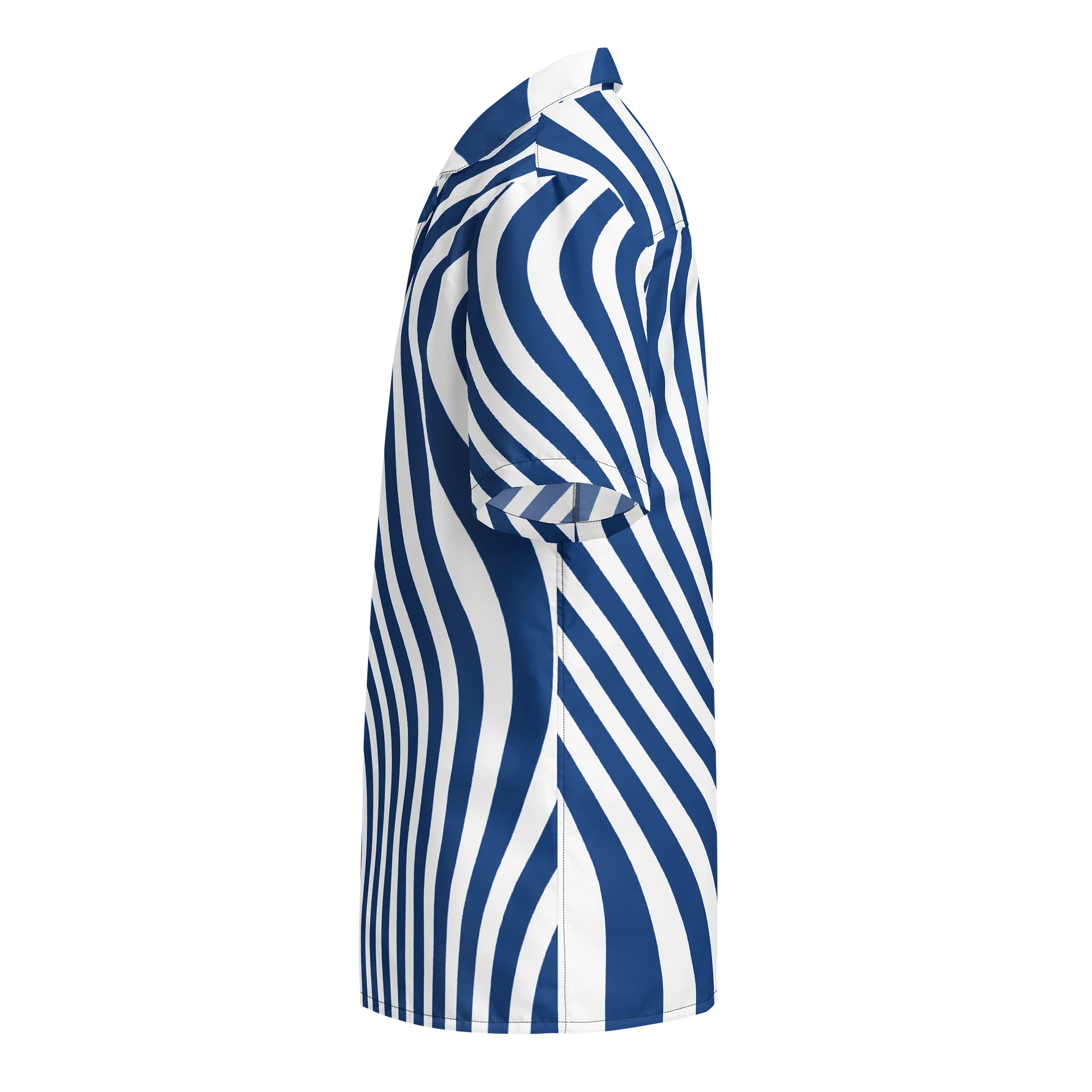 Wavy Blue Ripple Hawaiian Shirt product image (3)