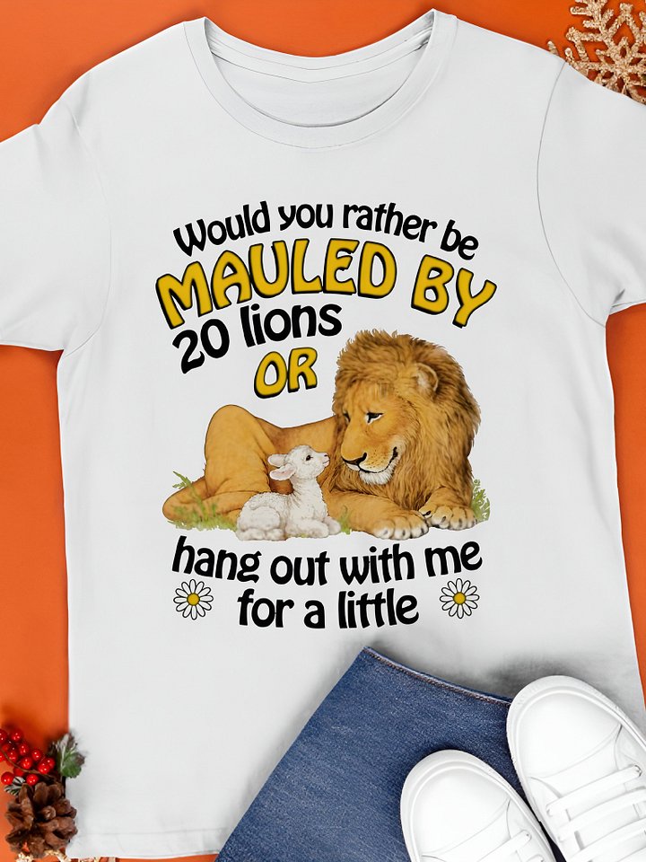 Would You Rather Be Mauled By 20 Lions Or Hang Out With Me For A Little T-Shirt product image (1)
