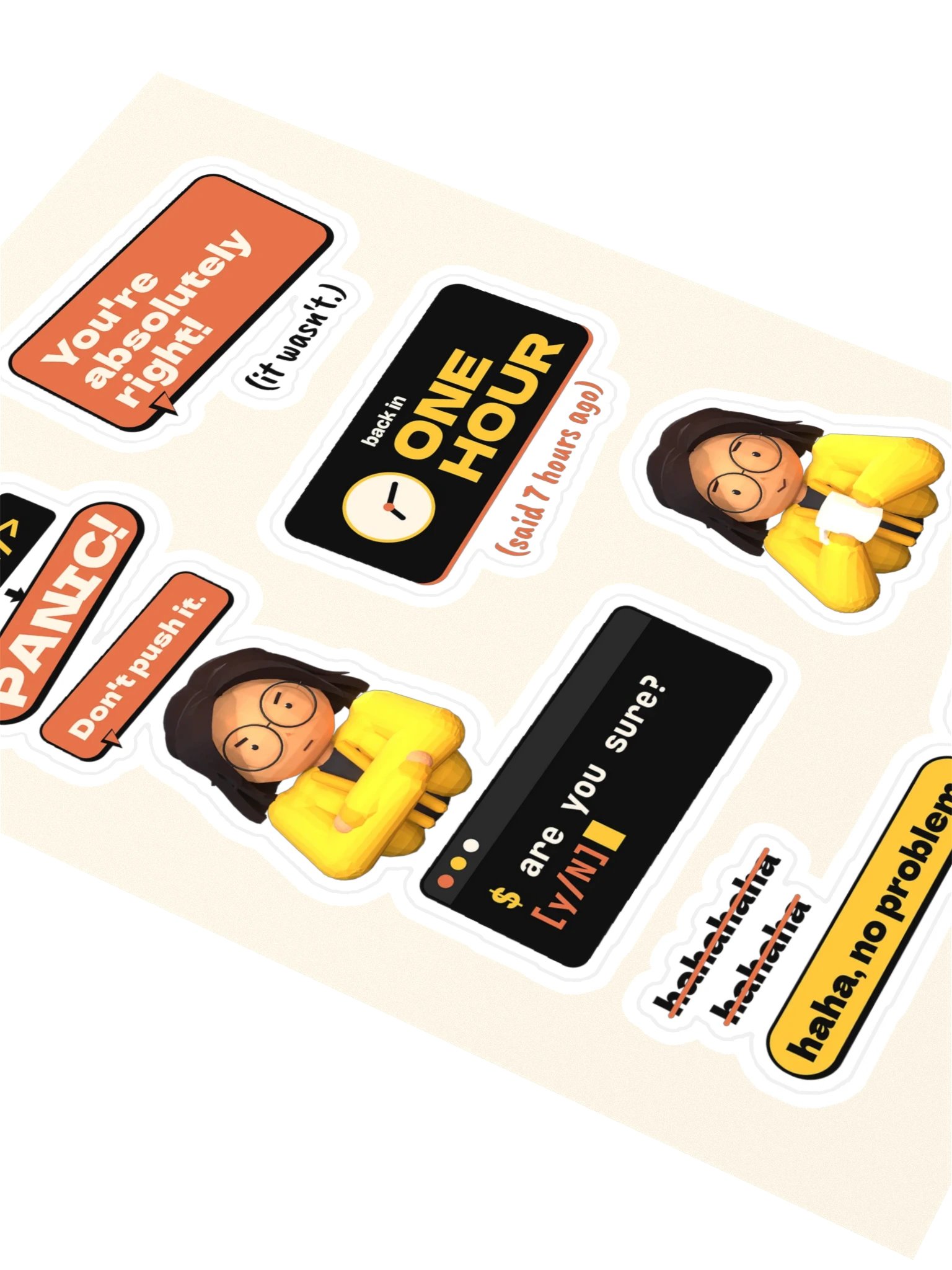 The whole sticker sheet (all 8) product image (2)