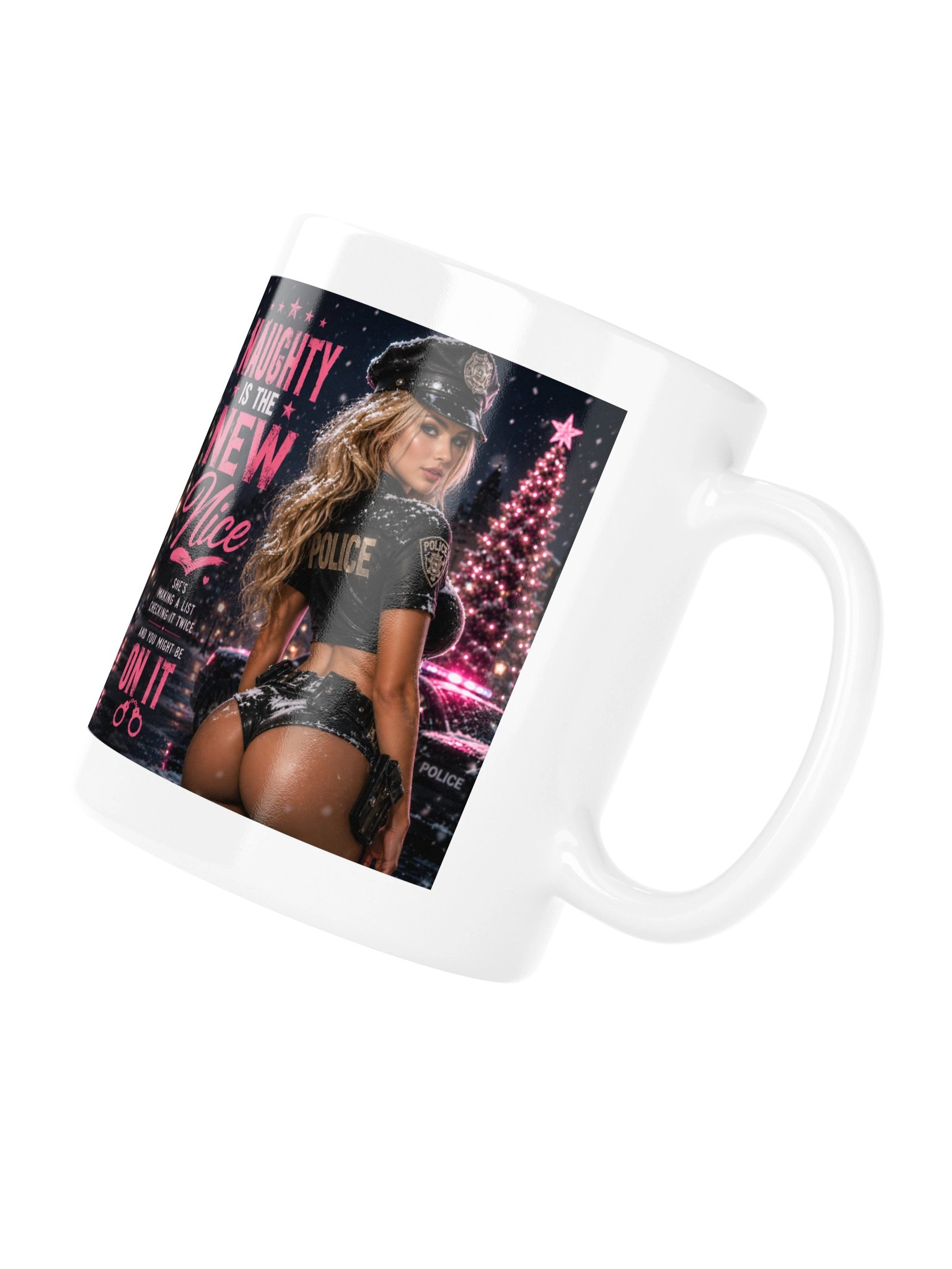 Naughty Is the New Nice Christmas Police Mug | Funny Flirty Gothic Holiday Gift product image (5)